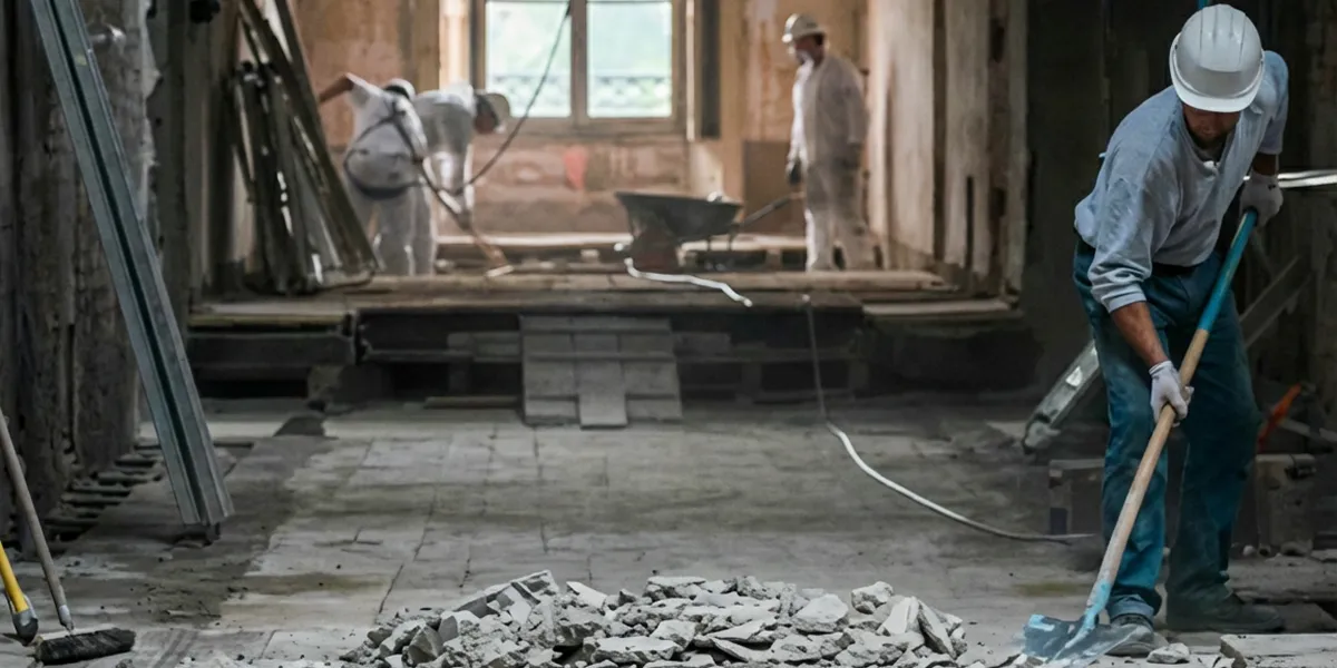 fire damage restoration professionals performing structural cleanup and restoration after a fire in Lakeland, FL