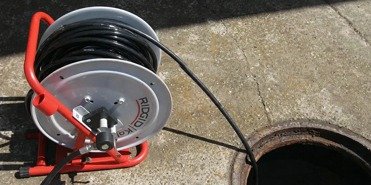 sewer rodding equipment prepared to clear clogged sewer lines in Lakeland, FL
